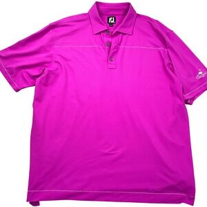 Footjoy FJ Polo Shirt Mens XL Purple Golf Performance Athletic Flamingo Island